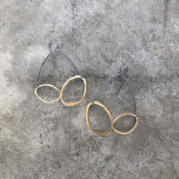 rough cut double arch earrings - Lisa Crowder Studio