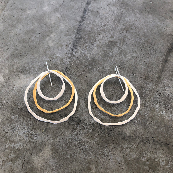 3 layer round rough cut earrings - Lisa Crowder Jewelry