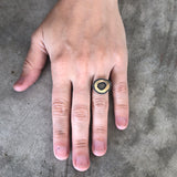 extra small single rough cut double layer ring - Lisa Crowder Studio