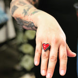 red enamel heart ring - Lisa Crowder Jewelry
