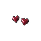 tiny enamel heart post earrings-red - Lisa Crowder Studio